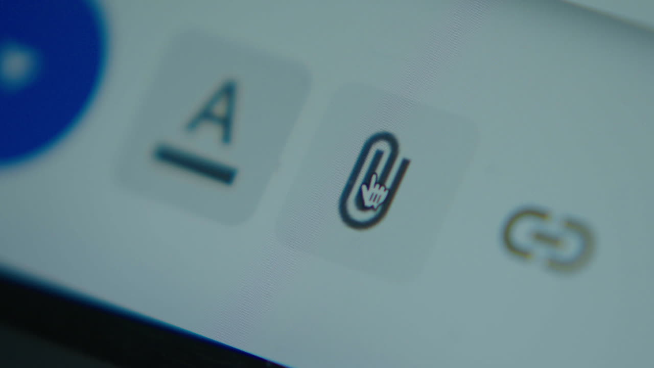 Mobile Phone Interface with Attachment Icon