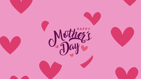 happy mothers day lettering with hearts pattern