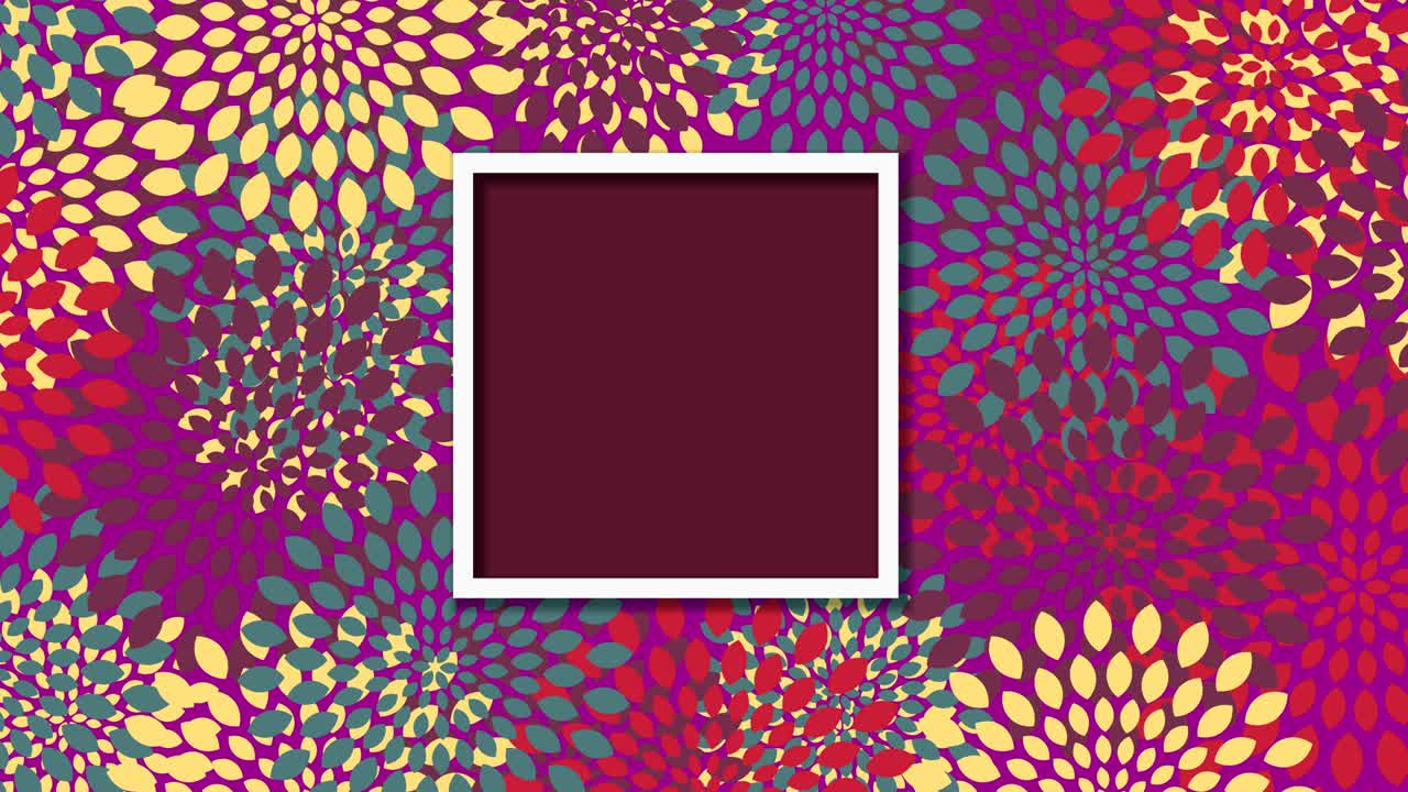 modern loop rotation flowers pattern background with frame
