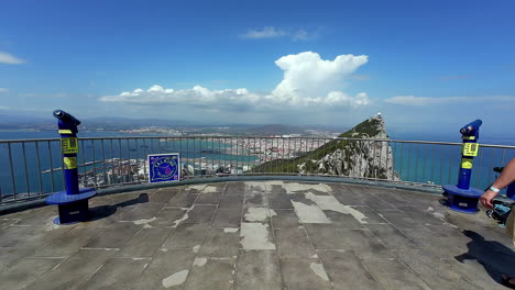 static shot of the observation deck in gibraltar cable car top station