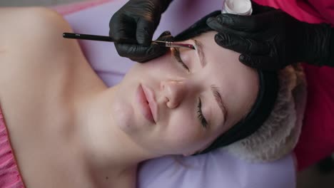 eyebrow treatment at a beauty salon