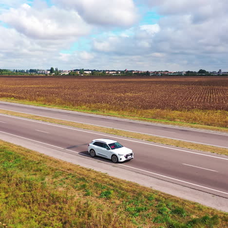 vinnitsa, ukraine - september 2019: aerial view of audi e-tron first all-electric suv. presentation of a new car model