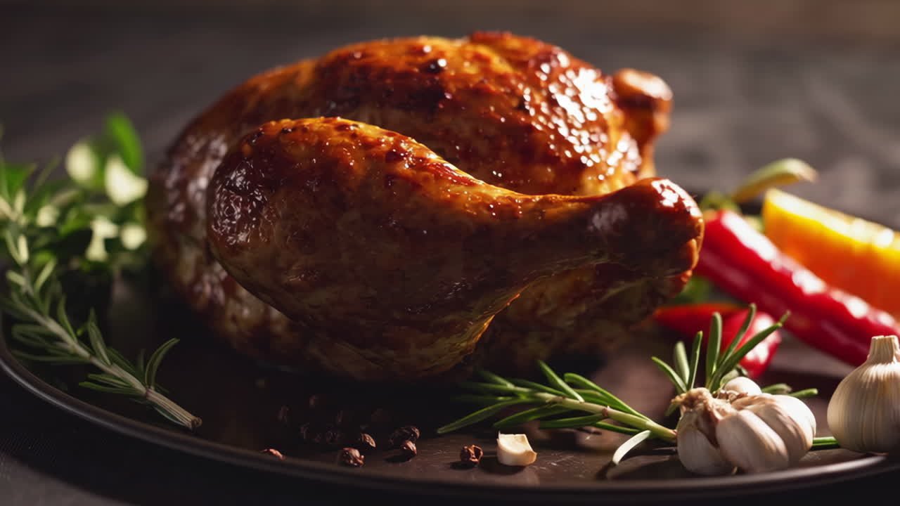 pollo asado con hierbas y especias