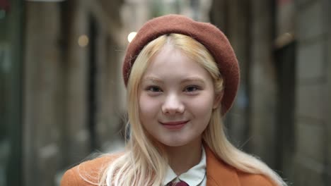 portrait of a woman in a beret