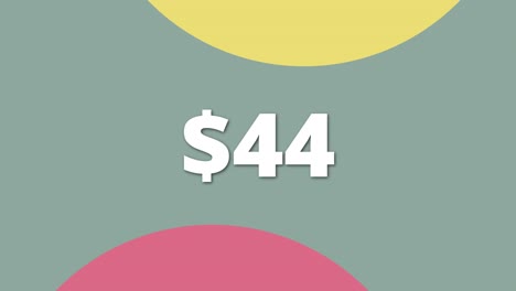 smooth and clean animation highlighting a retail price of 44 works well for advertising discounts and sales