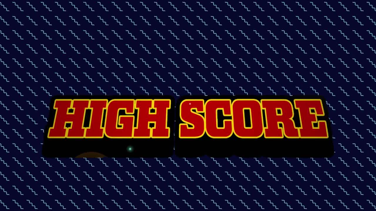 Animation of high score text over multiple zigzags