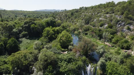 Aerial-Overhead-View-Revealing-Cascading-Kravica-Waterfalls-Located-In-Bosnia-and-Herzegovina