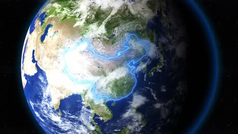 satellite view of china, a country in east asia on earth from space. - graphics