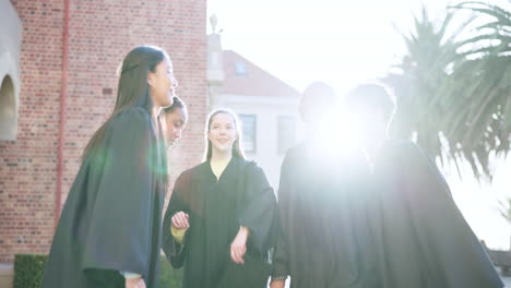 campus, group and students with graduation