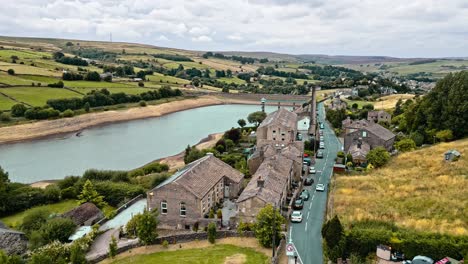 aerial drone footage of a typical rural yorkshire village-1