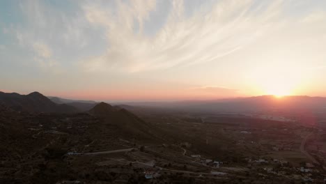 Aerial-shot-from-Mojácar,-Almeria-towards-the-mountains