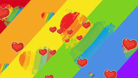 animación del arco iris que cae sobre el fondo del arco iris