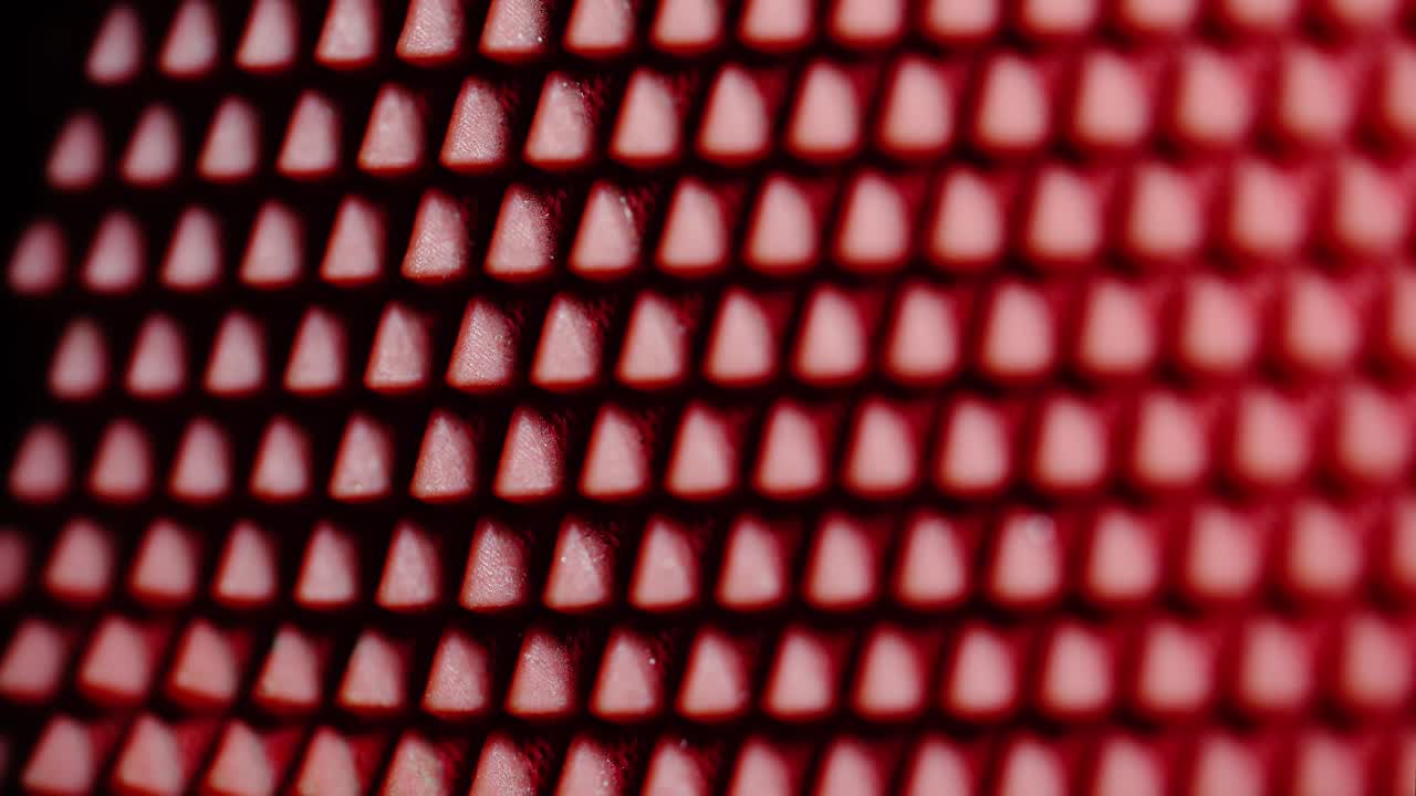 movimientos de cámara estables y cambio de enfoque para obtener la mejor perspectiva de este hermoso patrón rojo, tomado con la sony a7iii y la lente macro de 90 mm