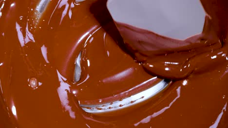 smooth chocolate being stirred with a spatula