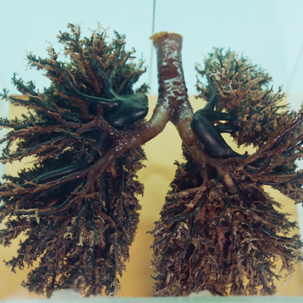 Anatomy Exhibition Of Human Body. Close up of anatomy model in medical museum