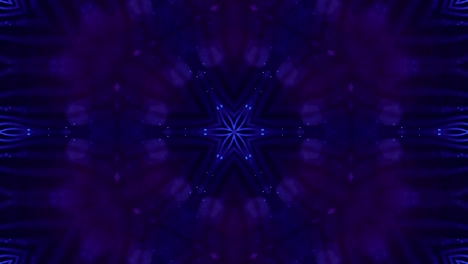 4k looped sci-fi 3d background with glow blue particles form lines, surfaces, complex symmetrical structures like star in kaleidoscope. abstract theme of microworld or nanotechnology