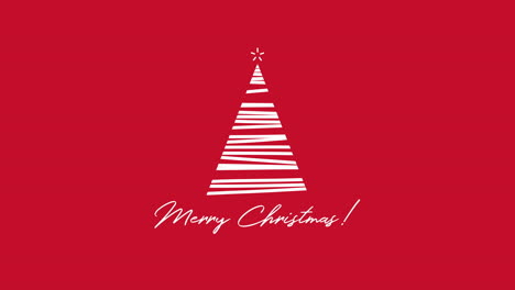 merry christmas text with white christmas tree on red background 2