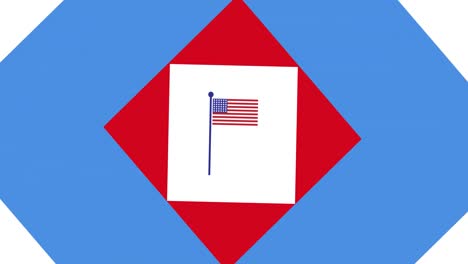 animation of red, white and blue american flag colours