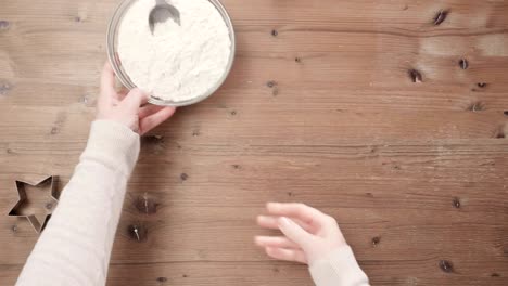 baking christmas sugar cookies for santa.