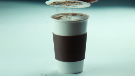 preparing a coffee drink