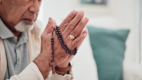 old man, praying and hands