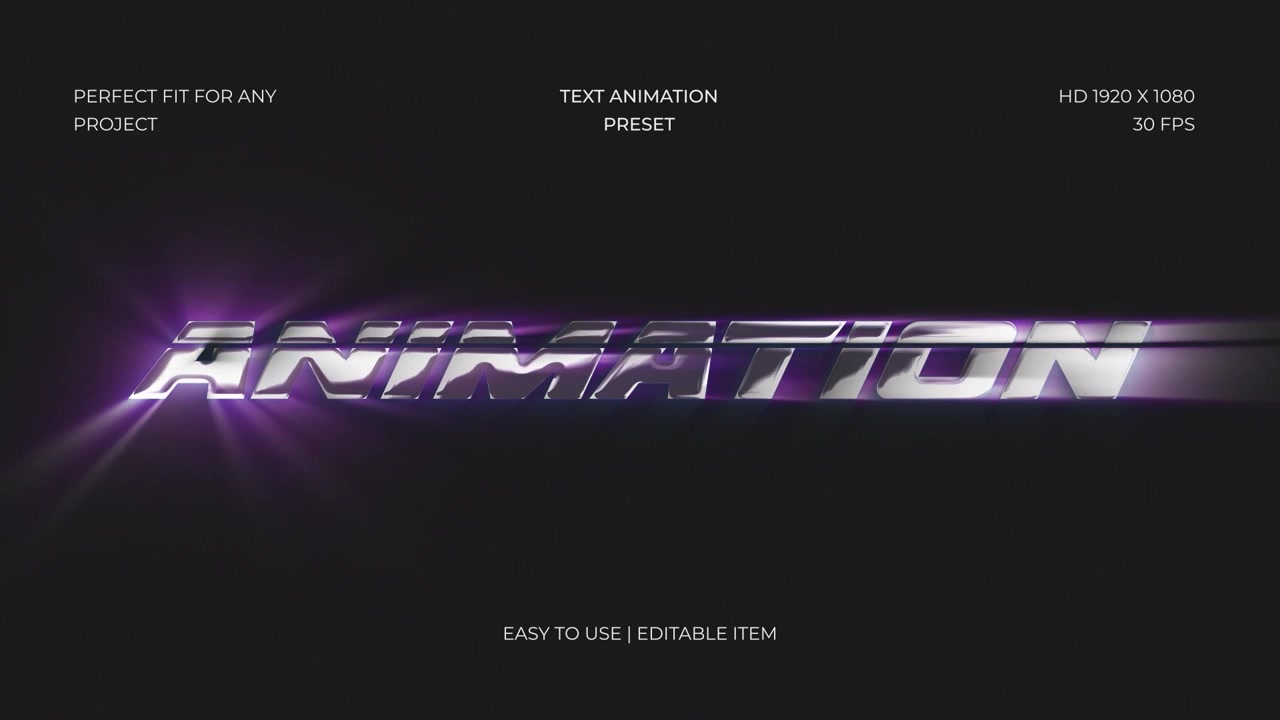 Dynamisk Tekstanimation med Metalliske og Neonglød-effekter