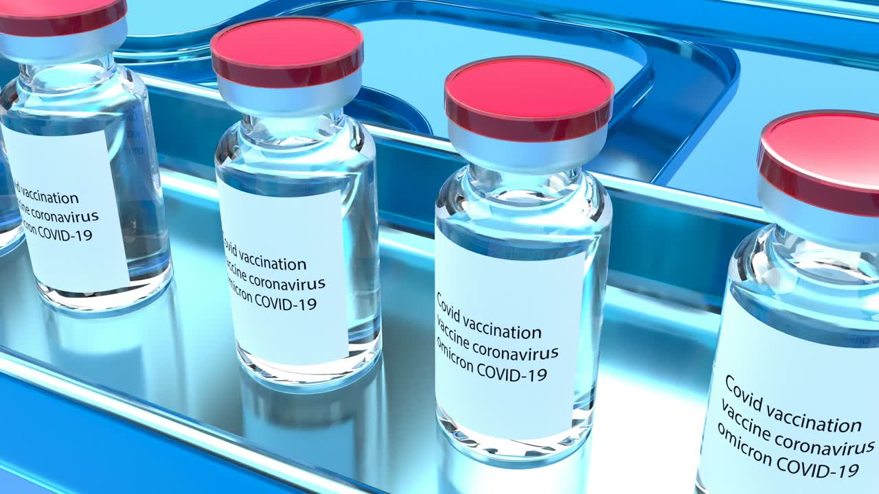 풀을 가진 컨베이어 코로나바이러스 감염 보호 의약품 공장 생산 프로세스 코로나 바이러스 백신은 4k를 원활하게 루프 할 수 있습니다.