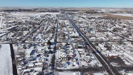 Sterling-Colorado-Winter-Schnee-2024-Nach-Süden-Ausgerichtet-Drohnenflug