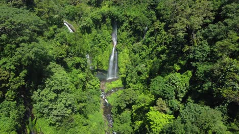 Aerial-4K-Drone-Footage:-Majestic-Sekumpul-and-Fiji-Waterfalls,-Singaraja,-North-Bali