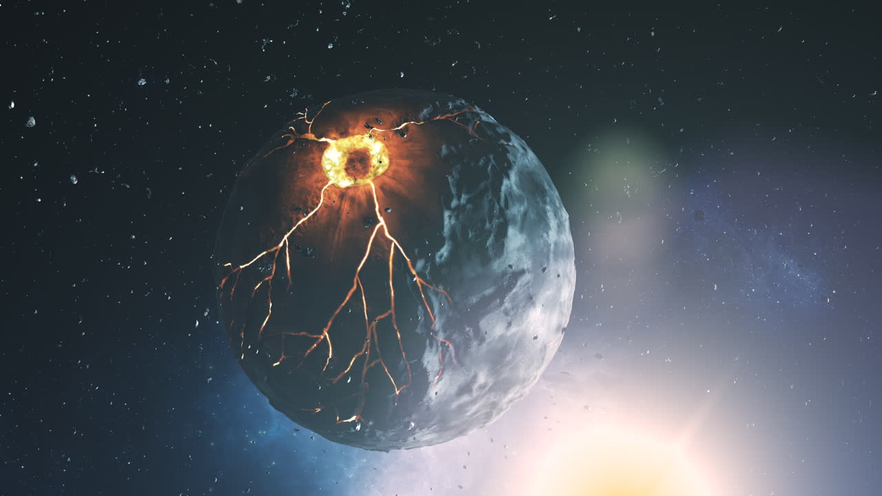 planeta destrozado en el espacio