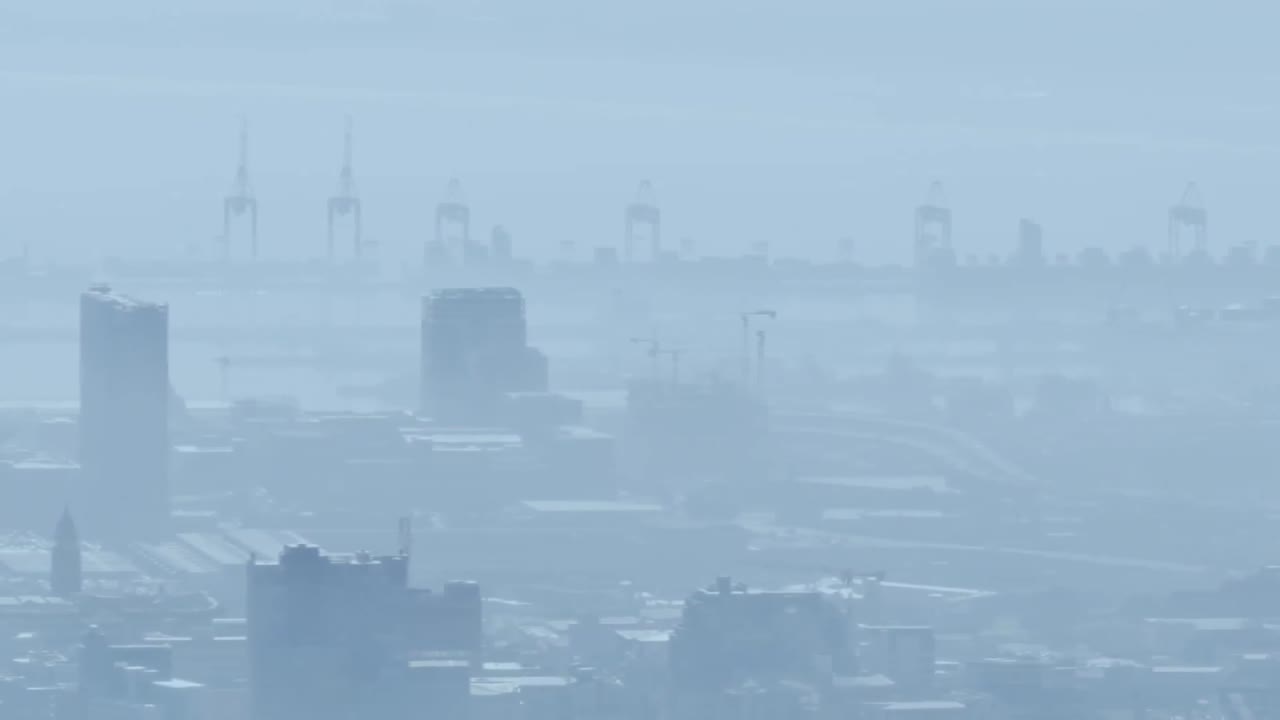 도시 풍경 위의 모양의 애니메이션