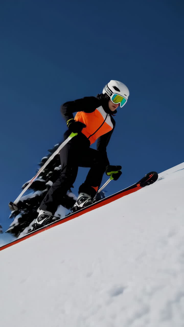 Skier on a snowy slope