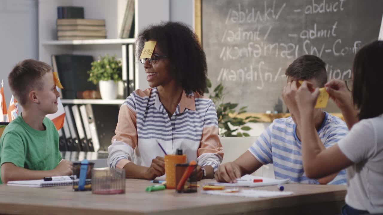 Students Playing a Word Game in the Classroom