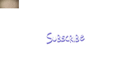 Animation-of-subscribe-text-over-white-background