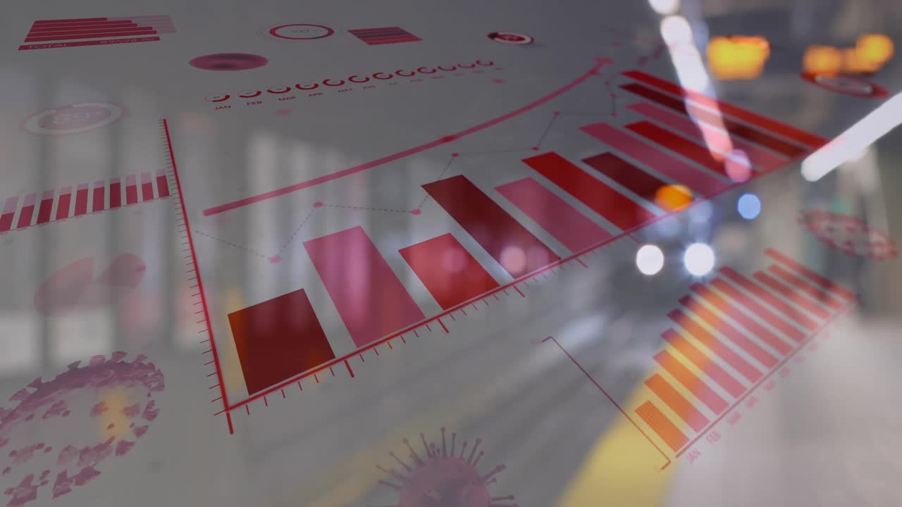 interfaz digital de coronavirus contra la estación de tren