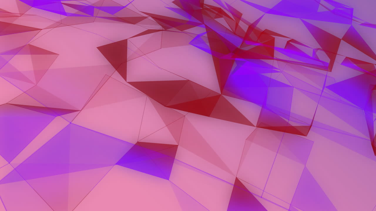Abstract geometric shapes with red and purple hues, dynamic animation