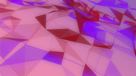 abstract geometric shapes with red and purple hues, dynamic animation