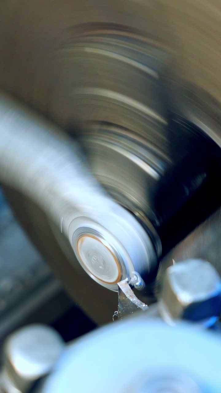 Industrial Lathe in Action