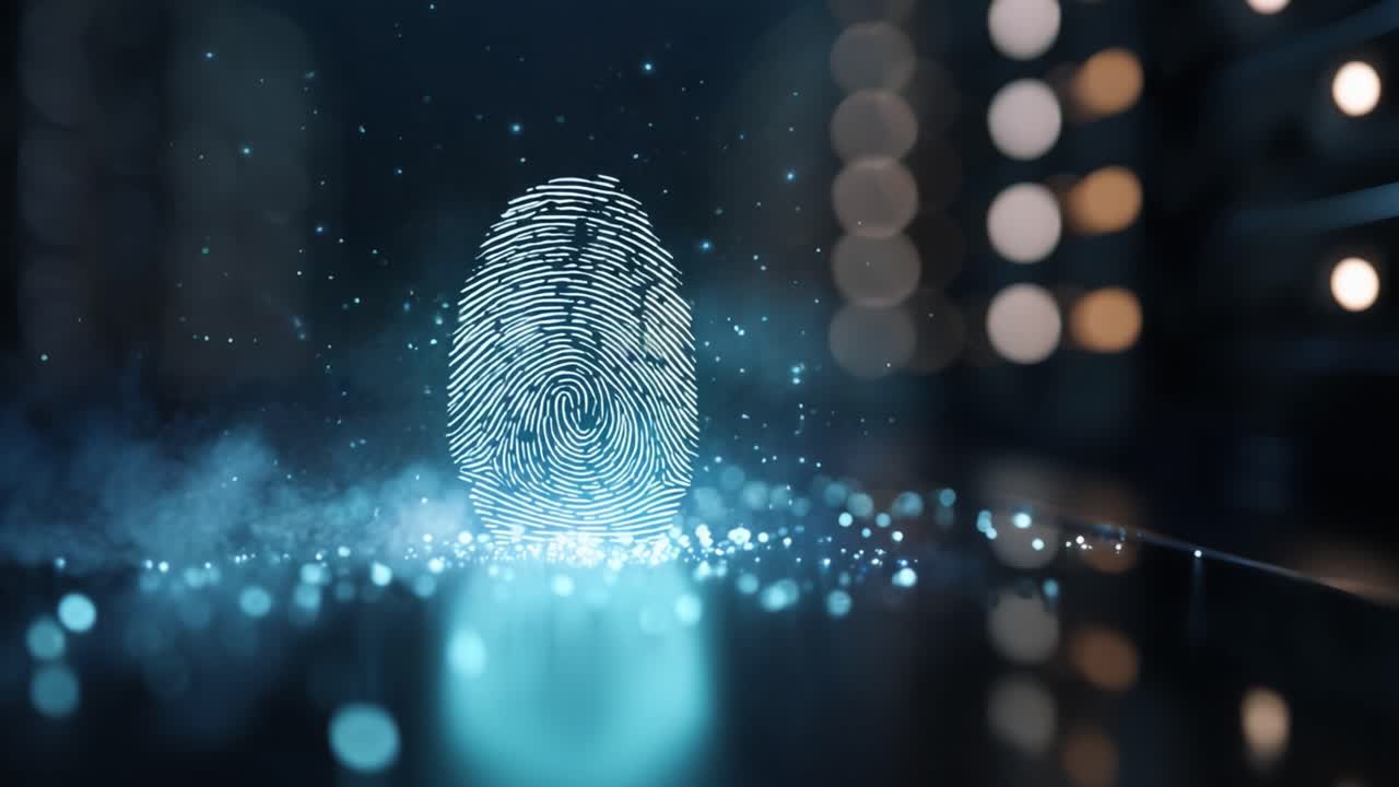 Exploring the Intricacies of Biometric Security Technology Through a Digital Representation of a Fingerprint in a Mystical Environment