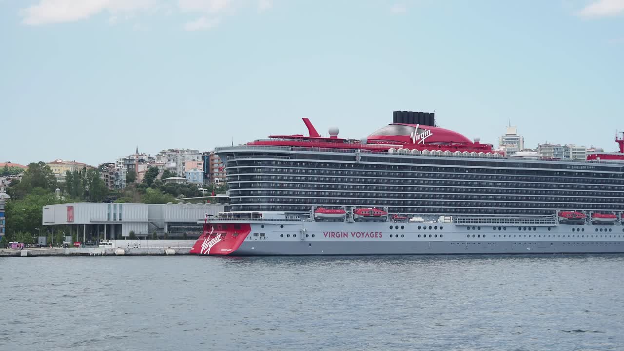 Virgin Voyages Cruise Ship in Istanbul Harbor