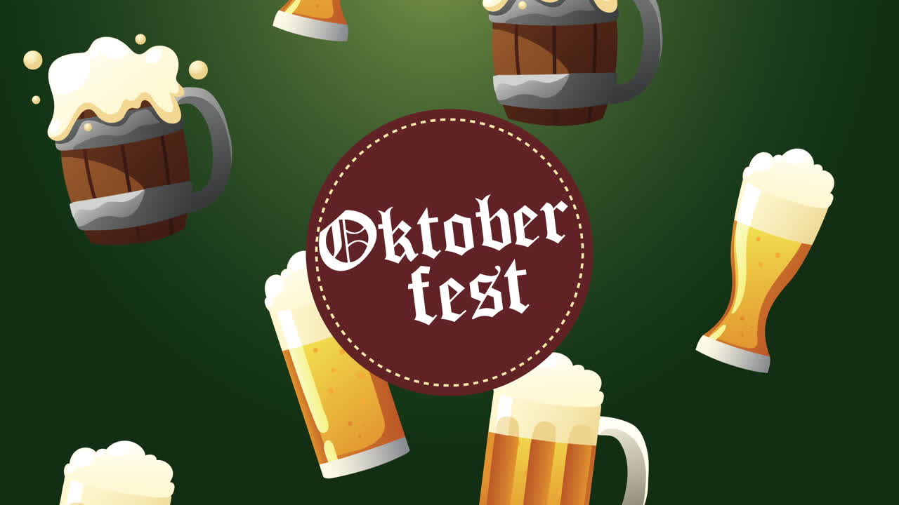 celebración de oktoberfest letras con el patrón de las cervezas