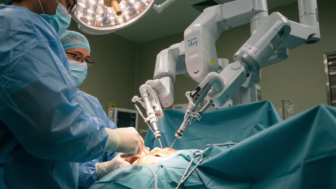 Advanced Surgical Robotics in Action: A Precise and In-depth Look at a Modern Medical Procedure Performed by Skilled Surgeons Using Innovative Robotic Technology