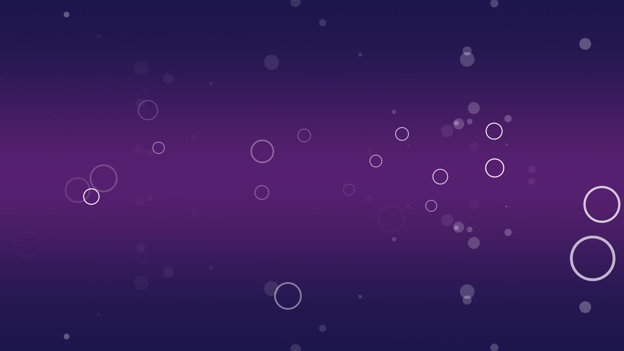 Minimalistisk design i kombination med gradient violetblå baggrund med flyvende bokeh-cirkler