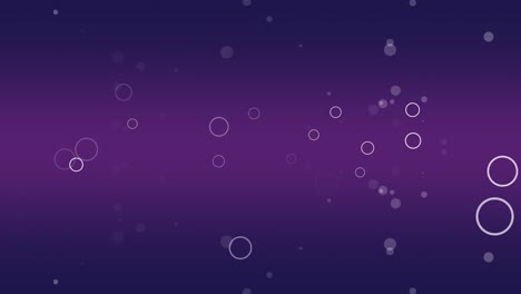 diseño minimalista en combinación de fondo azul violeta con círculos bokeh voladores.