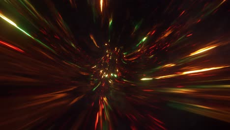 red green and orange fast wormhole travel in space