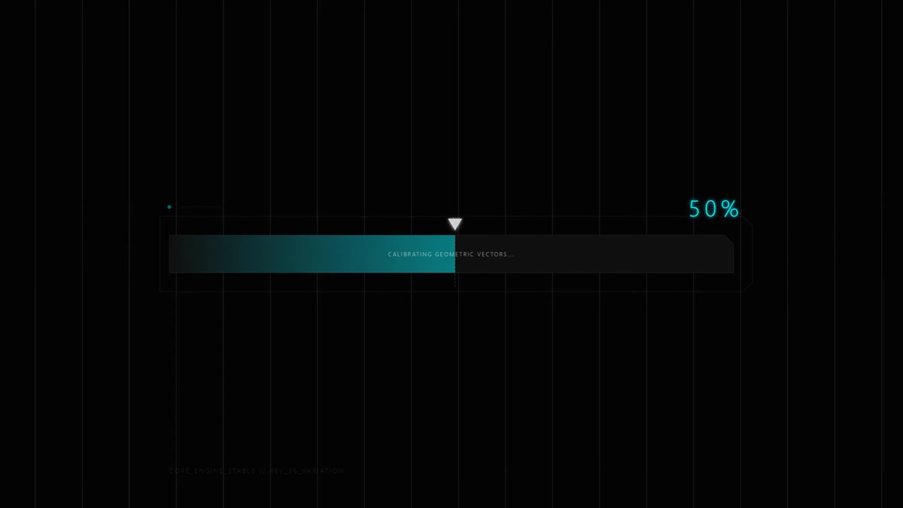 Digital Progress Bar Loading Interface with Futuristic Text