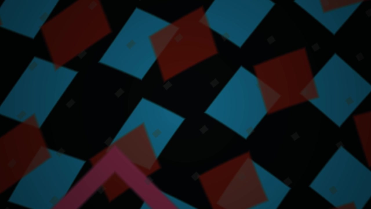 Abstract Motion Background with Floating Red and Blue Squares