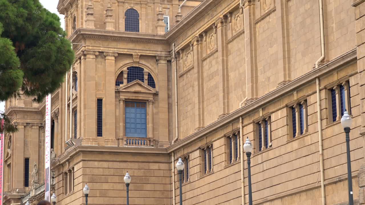 The facade of the National Art Museum of Catalonia in Barcelona, Catalonia, Spain