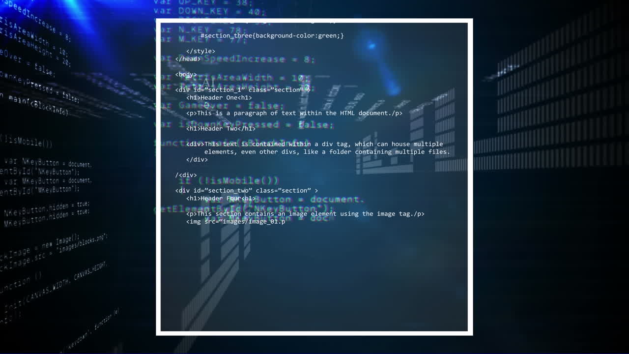 animacja przetwarzania danych na ekranie