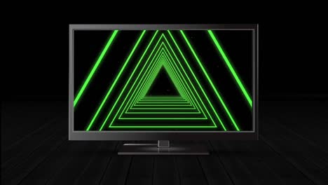 televisore con un tunnel triangolare